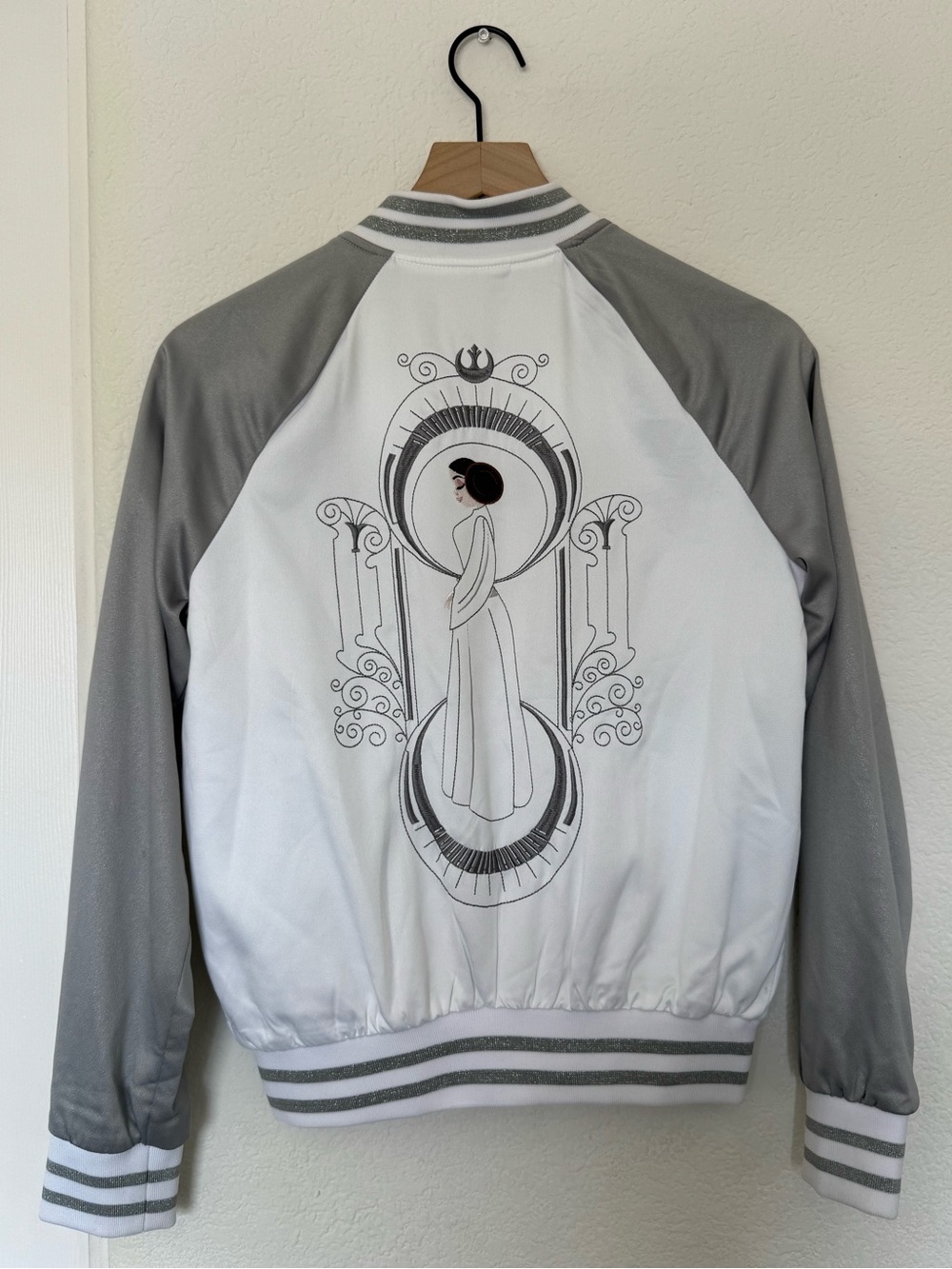 Our Universe Princess Leia Star Wars Satin Bomber Jacket Size Small